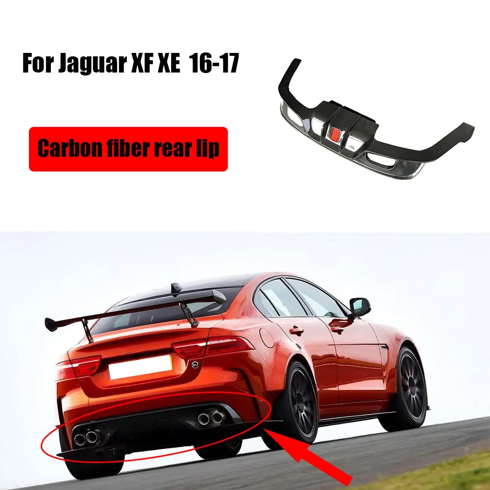 

For Jaguar XF XE 2016-2017 Rear Lip Bumper Real Carbon Fiber Spoiler Modification Original Car Replacement Style Big Surround