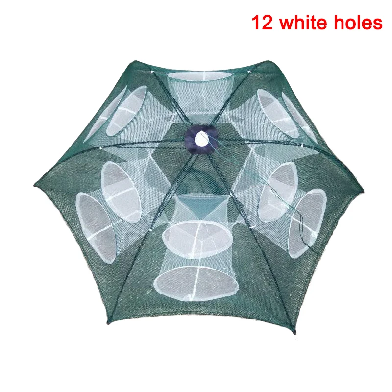 New Folding Portable Automatic Fishing Net Shrimp Bait Cast Mesh Trap Cage Net XD88 - Цвет: 12 holes