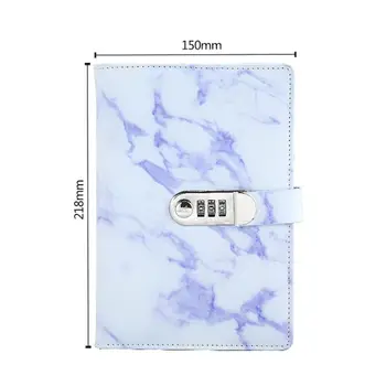 

A5 Marble Texture Notebook Password Lock Notebooks Leather Notepad Agenda Weeks Diary Month Planner School Stationery Gi