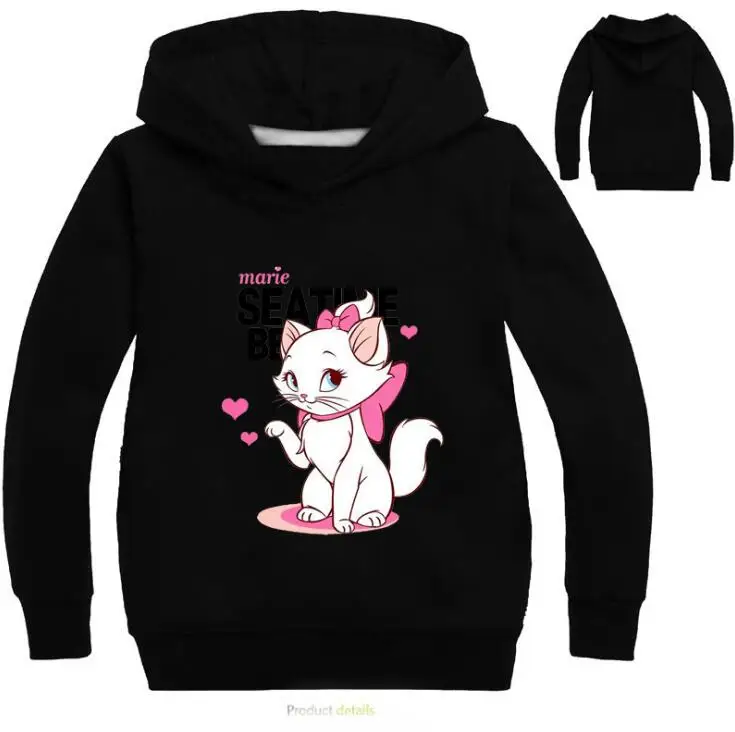 photo color От 3 до 16 лет Marie Aristocats Cat Одежда Детская рубашка с длинными рукавами толстовки для детей весенняя куртка свитер для девочек милое детское пальто - Цвет: photo color