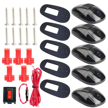 

For Ford SUV Truck Cab Roof Lights Lamp Smoked ABS 12V- 24V 5pcs Marker