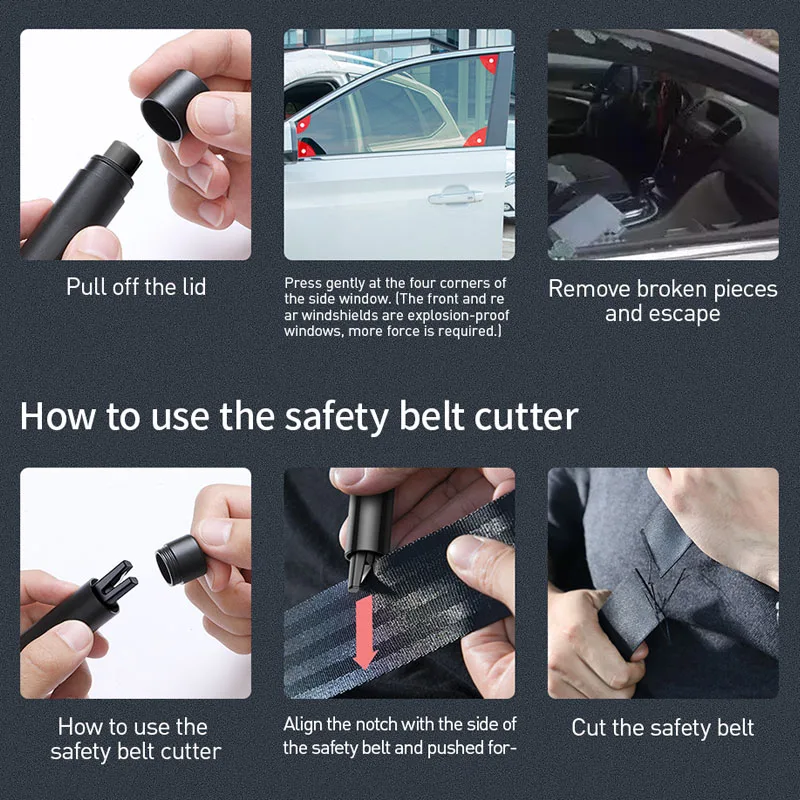 Baseus Car Safety Hammer Mini Safety Hammer Emergency Glass Breaker Window  Seat Belt Cutter Life-Saving Escape Hammer Blade Tool - AliExpress