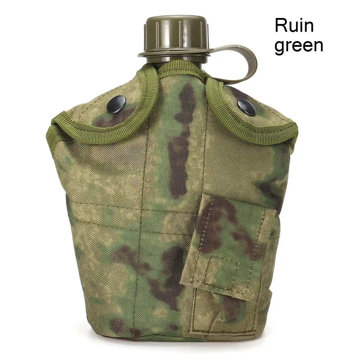 ruin green Открытый военный кемпинг военная бутылка для воды с сумкой тактический Чехол для переноски для кемпинга путешествие на выживание аксессуары для скалолазания - Цвет: ruin green