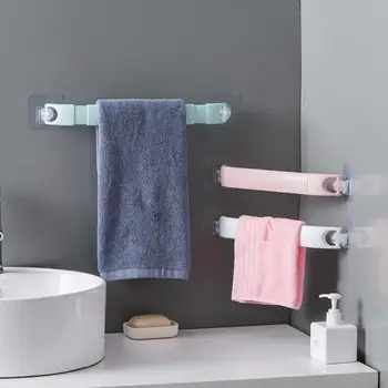 

Adjustable Bathroom Wall Mounted Bathroom Towel Bar Shelf Self-adhesive Rack Holder Toilet Roll Paper Hanging Hanger