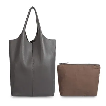 

B01-012A 2020 High quality Genuine Leather luxury brands high capacity cow leather bucket bags women handbags