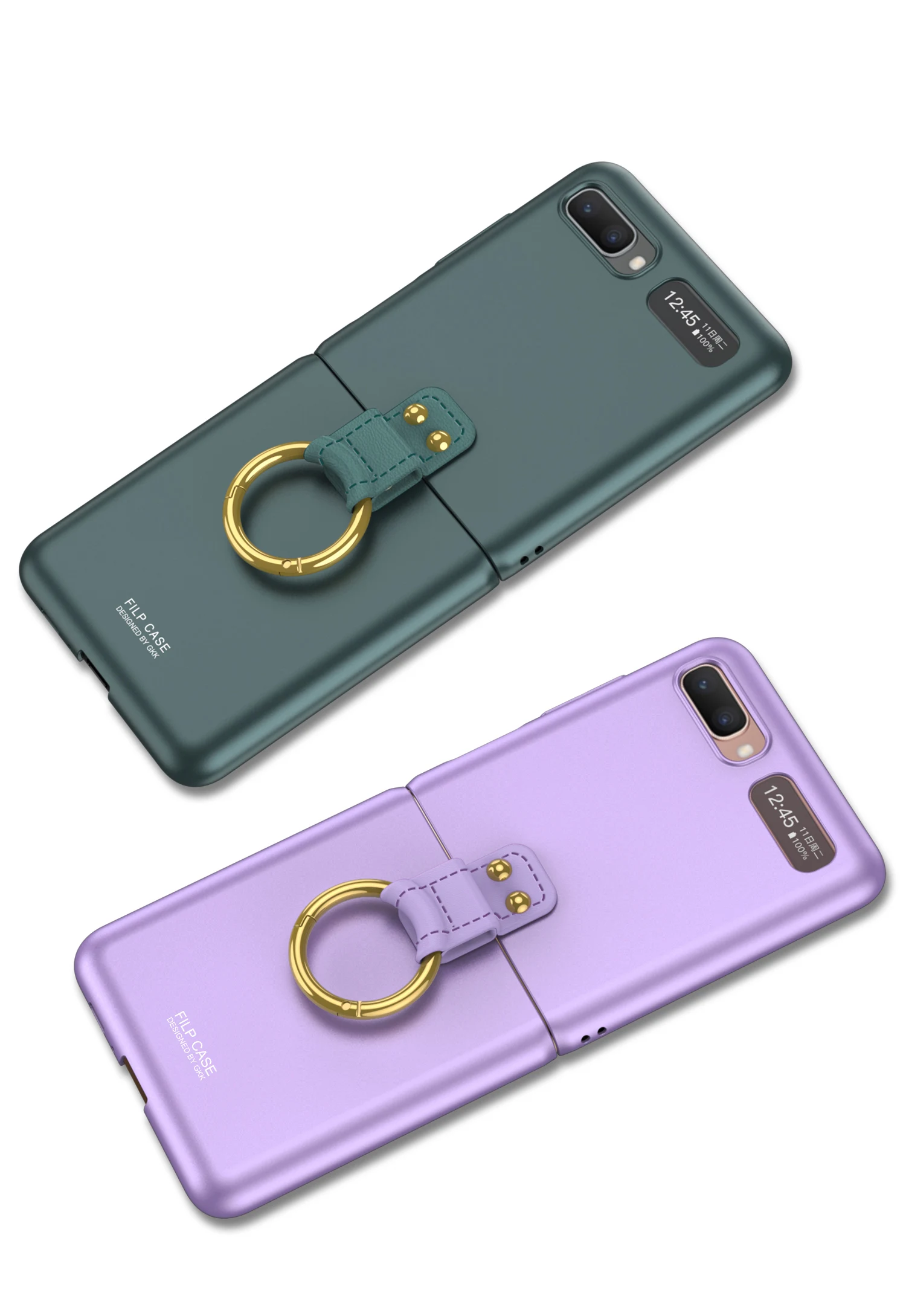 samsung flip phone cute Rezzol Chính Thức Ốp Lưng Dành Cho Samsung Galaxy Samsung Galaxy Z Flip Case Nhẫn Mờ Slim PC Ốp Lưng Móc Khóa cute samsung phone case