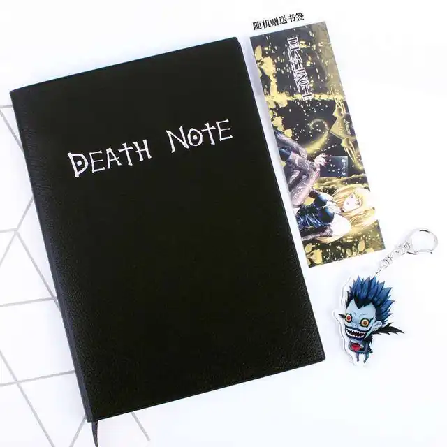 Student Diary Anime Death Note Notebook Set Leather Journal And Necklace Feather Pen Journal Death Note Pad For Gift C