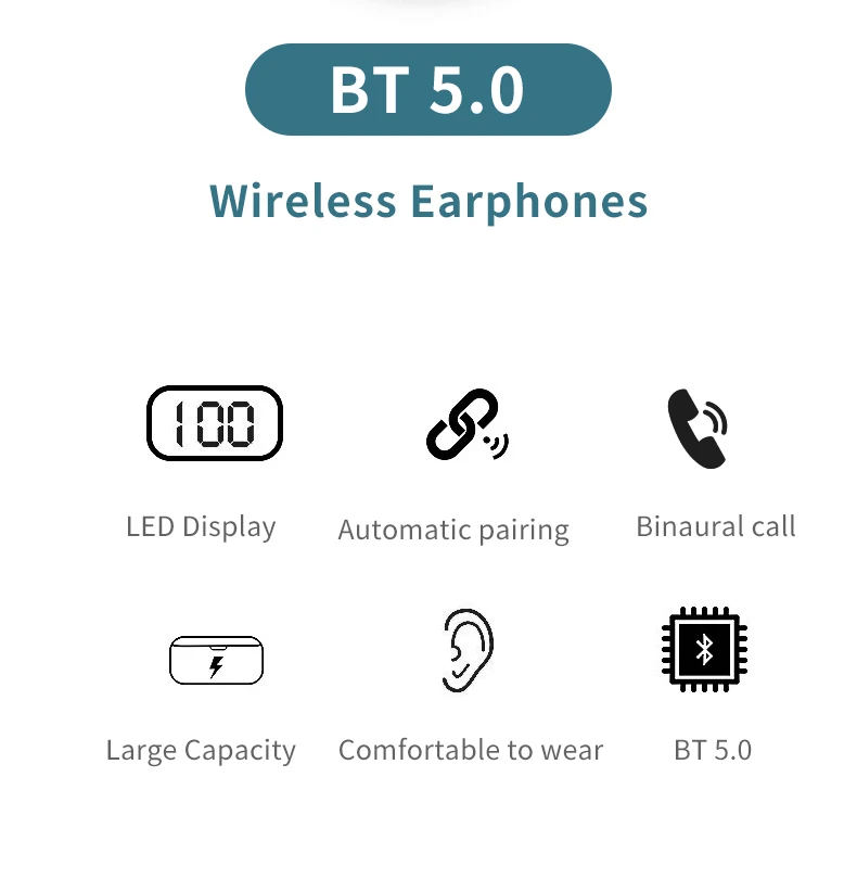 J1 TWS Bluetooth наушники V5.0 беспроводной светодиодный дисплей питания мини наушники стерео звук полностью совместимые Спортивные Беспроводные гарнитуры