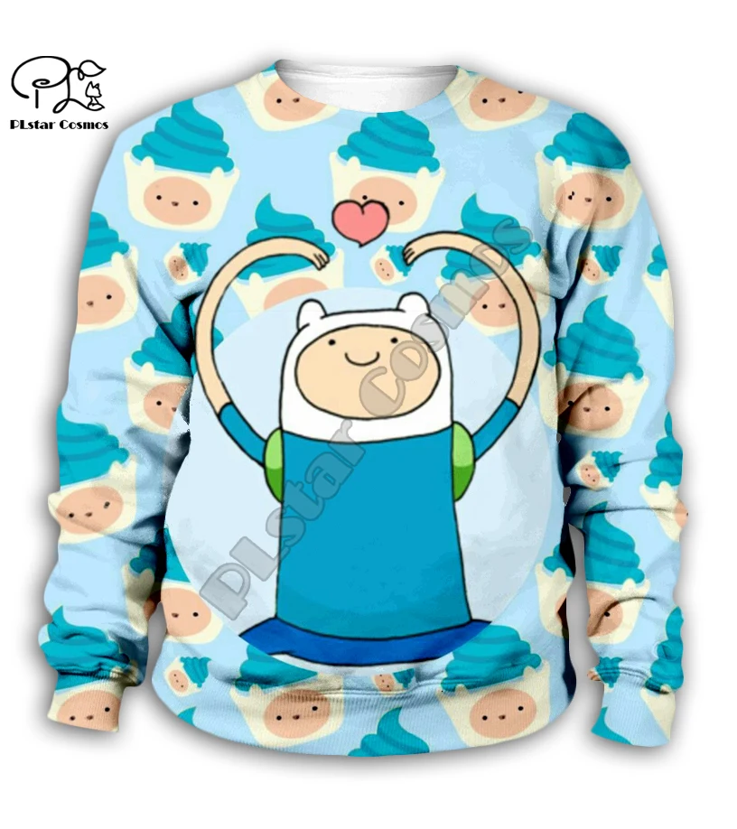 С изображением Финна из Adventure Time человека детские толстовки с капюшоном и свитшоты Объёмный рисунок(3D-принт) футболки Для мальчиков и девочек одежда с героями мультфильмов, куртка в стиле аниме костюмы с курткой и Шорты/Штаны