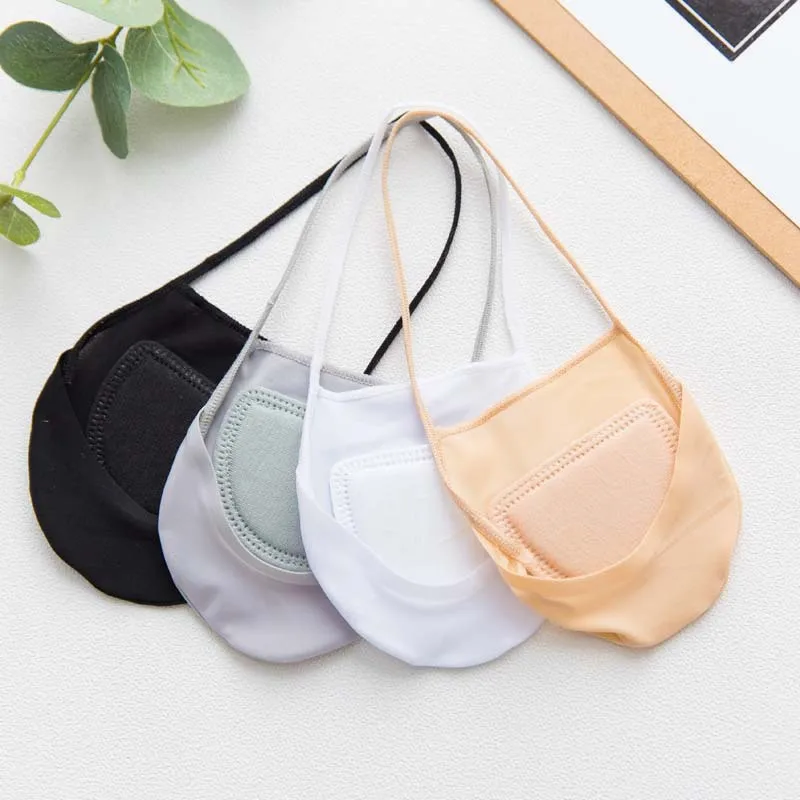 1Pair Ice Silk Sling Hollow Shallow Mouth Invisible Silicone Non-slip High Heel Socks Thin Sweat-absorbent Boat Socks For Female
