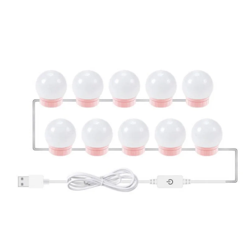 Promotion! LED Makeup Mirror Light Led Press Dimming Vanity Dressing Lamp Bulb USB 12V Hollywood Make Up Wall | Освещение