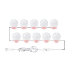 

Promotion! LED Makeup Mirror Light Led Press Dimming Vanity Dressing Lamp Bulb USB 12V Hollywood Make Up Mirror Wall Lamp