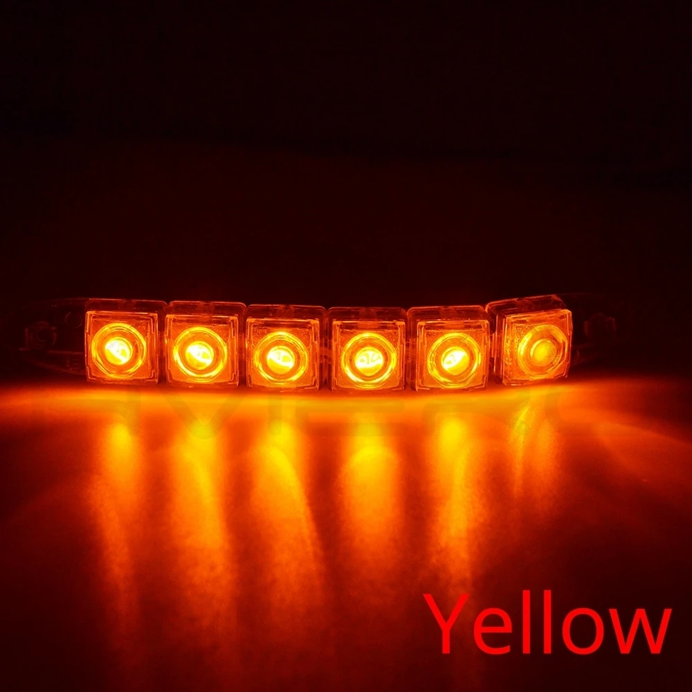 Hviero DRL Daytime Running Lights 6LED Red Blue Green White Waterproof Bright Flexible Driving Fog Bulb Warning Lamp DC 12V Auto Led
