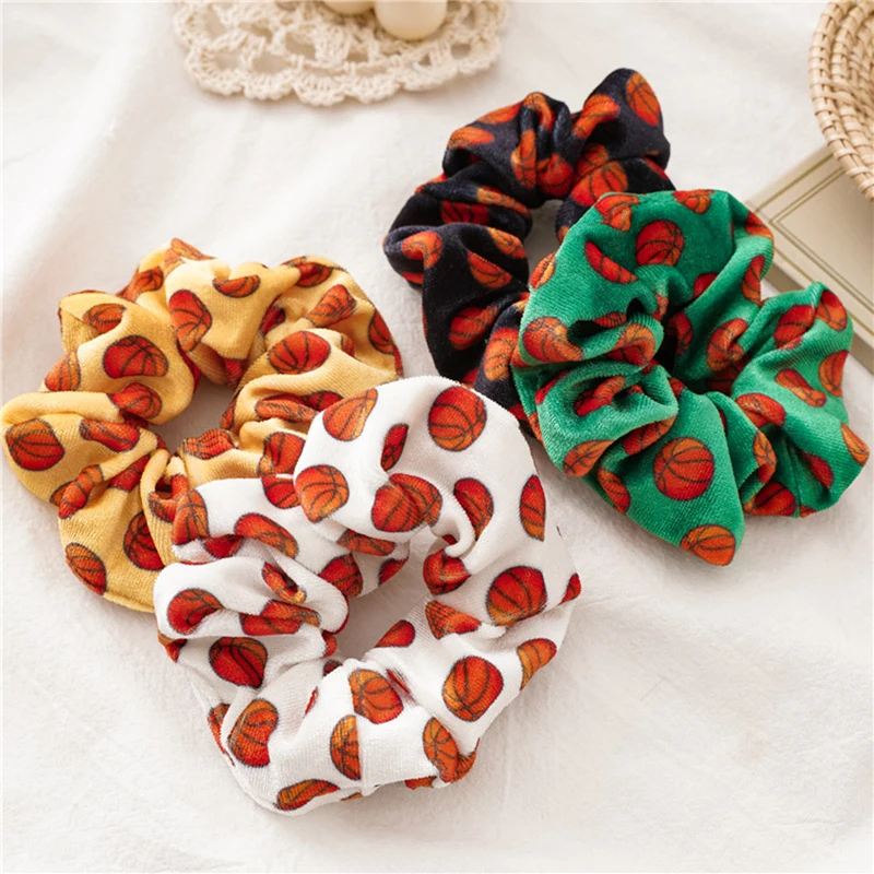 

1PCS Vintage Velvet Scrunchie Basketball Scrunchies Set Elastic Hair Bands Headband Ponytail Holder Ties Rope Hair Accessories