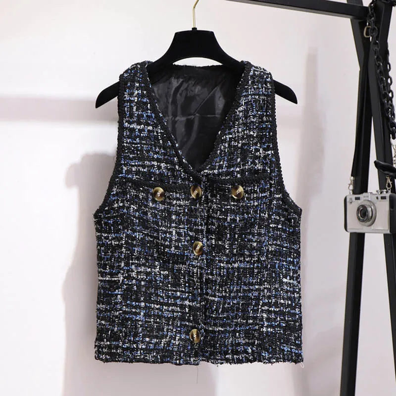 Winter vest set women plus size bust 150cm 6XL 7XL 8XL 9XL 10XL vest& skirt women black khaki colors