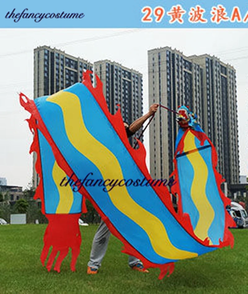 

10M Fish Ribbon Silk Dragon Dance Costume Fitness Outdoor traditional dress Carnival Square Performance Halloween Toys Party