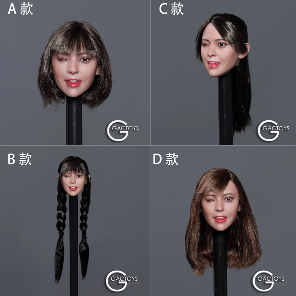 GACTOYS GC036 1/6 Милая женская фигурка выражение головы Лепка резная посадка бледная