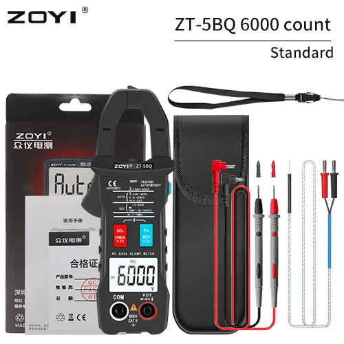 ZOYI ZT-5BQ Bluetooth Clamp Meter Multimeter Digital Current Pliers Amperometric Meter AC/DC Voltmeter Ammeter Auto Range Tester steel tape measure Measurement & Analysis Tools