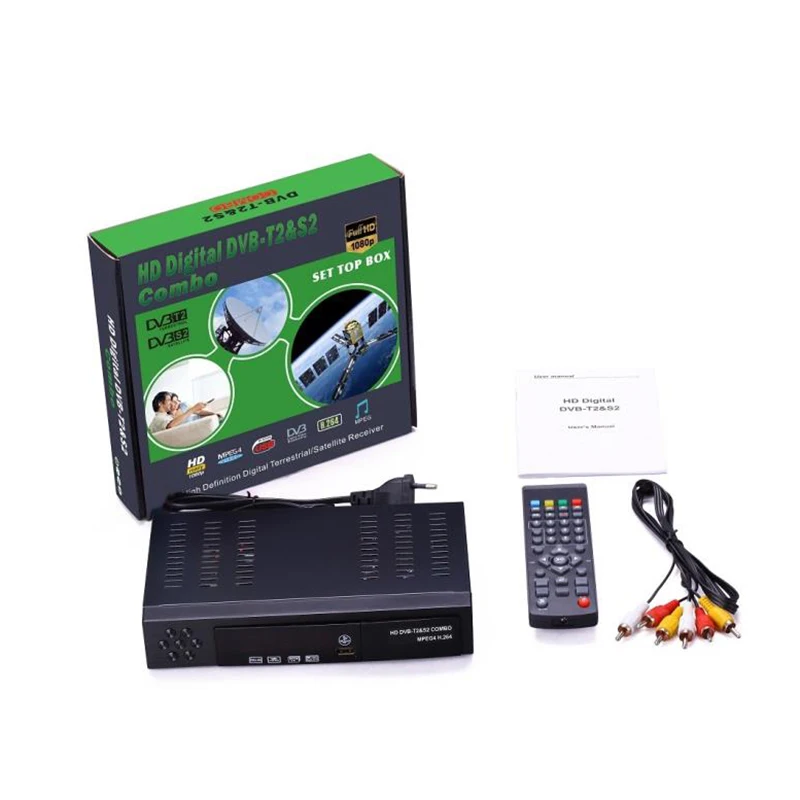 AAAE Top-Eu Plug цифровой наземный спутниковый ТВ приемник Dvb T2 S2 Combo Dvb-T2 Dvb-S2 ТВ приставка 1080P видео Hdmi выход для России