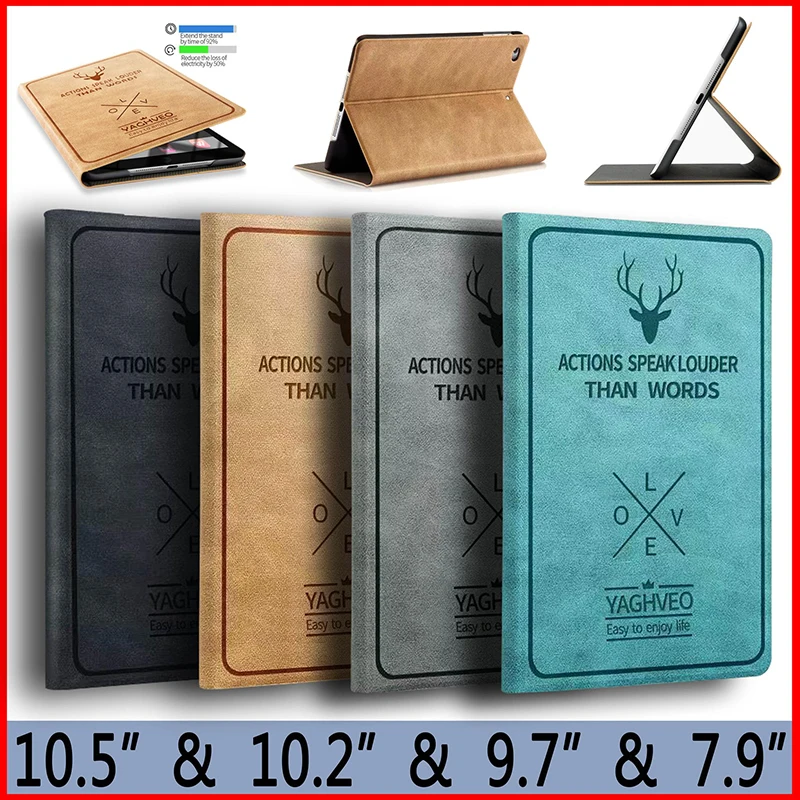 

Luxury Retro Deer Tablet Protective Case For iPad 2017/2018 9.7 inch For iPad Air 1 2 3 For iPad mini 123 7.9 Inch Flip Case