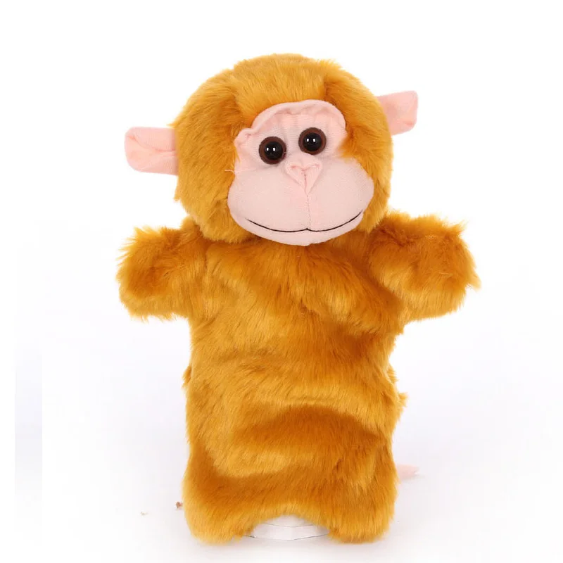 Плюшевые марионетки плюшевый медведь овца слон лошадь лягушка ручная игрушка Fantoche Детские Ранние развивающие игрушки развивающий подарок для детей - Цвет: Monkey