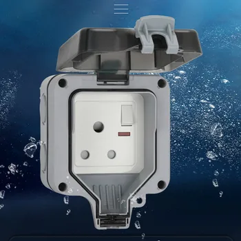 

IP66 Weatherproof Waterproof Outdoor Wall Power Socket 16A Double EU Standard Electrical Outlet Grounded AC 110~250V