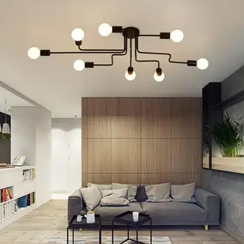 

Retro Loft Nordic Pipe Wrought Iron Ceiling Lights Ceiling Lamp for Living Room Bedroom Vintage Ceiling Lights lampara techo