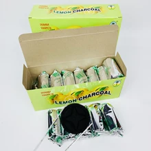 Уголь для кальяна, ароматизированный лимоном, быстрое сжигание, даже длительный, ароматизированный уголь, без золы, чиша