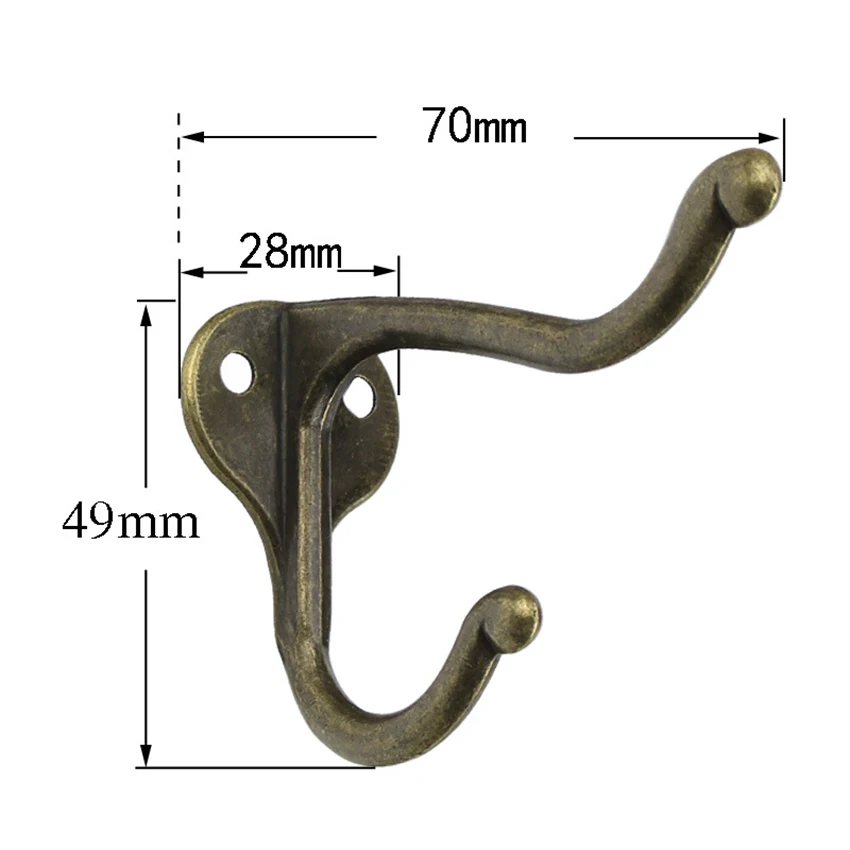 

Coat Hooks Vintage Zinc Alloy Hooks Wall Mounted Hook Hanger for Coat Jewelry Hat Scarf Home Decoration, Green Bronze