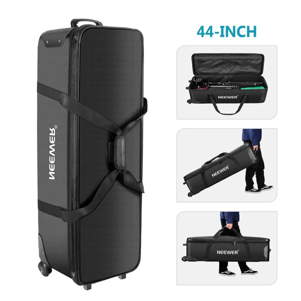 US $145.49 Neewer 44 Inches Rolling Camera Case Anti Shock Detachable Padded Compartment Tripod Case Durable Waterproof For Cameratripod