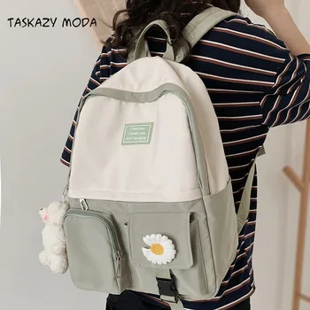 

Girl College Student Backpack Cute Flower Nylon Women School Bags Harajuku Ladies Kawaii Backpack Female Fashion Bag Book Trendy