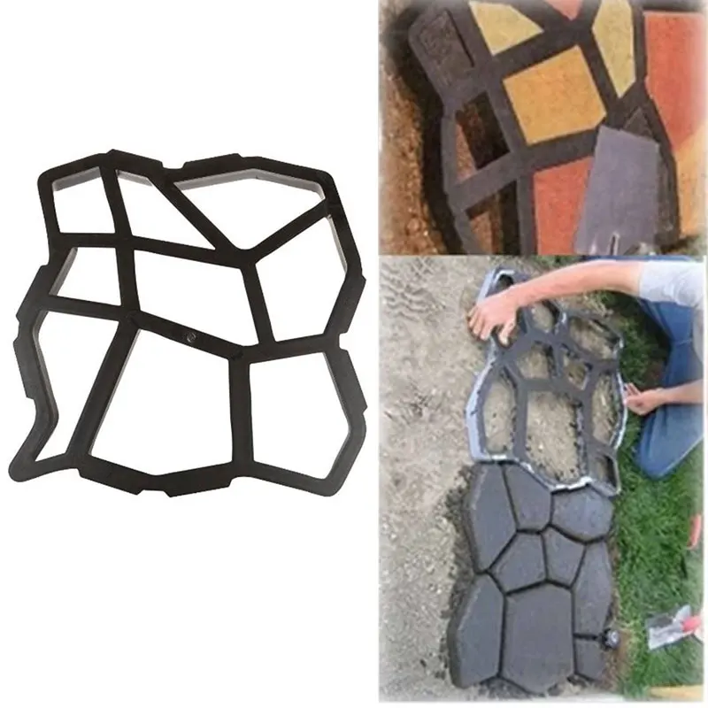 40*40*4 см Форма для изготовления дорожек DIY Сад бетонная ходьба многоразовый дизайн брусчатка форма патио шаговый тротуар из камня подъездная дорожка