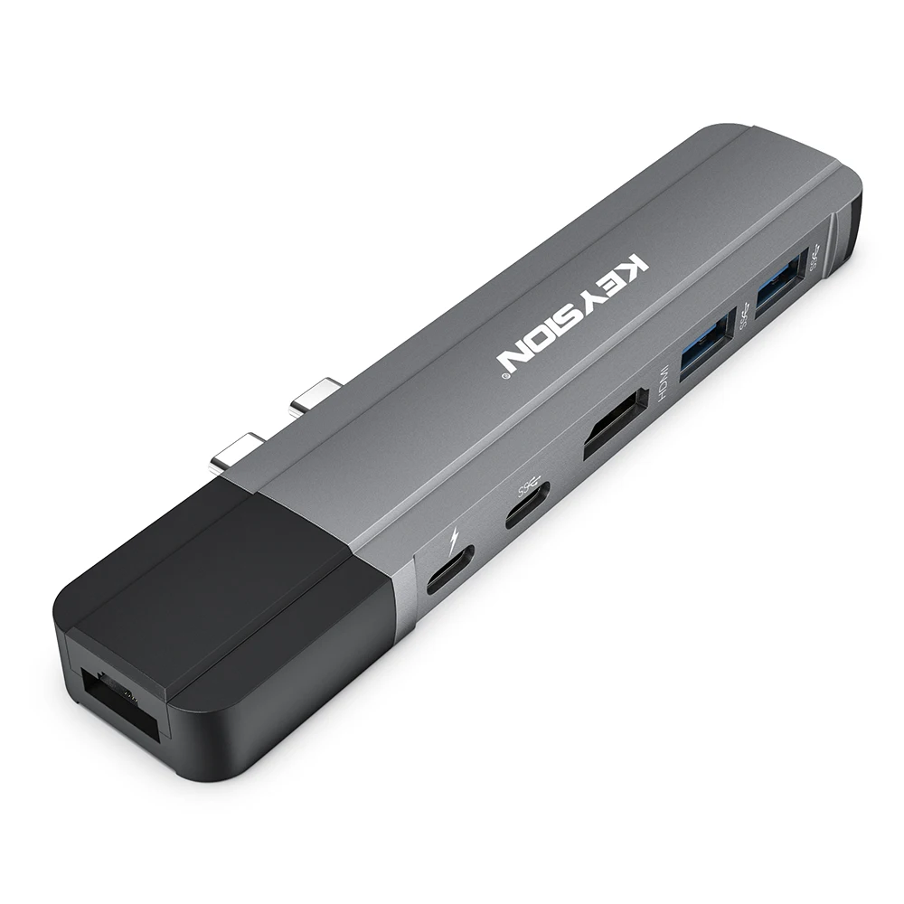 Dark Gray KEYSION usb-хаб C концентратор для нескольких USB 3,0 HDMI адаптер USB разветвитель для MacBook Pro док-станция Thunderbolt 3 концентратор RJ45 Двойной Концентратор USB Type C - Цвет: Dark Gray
