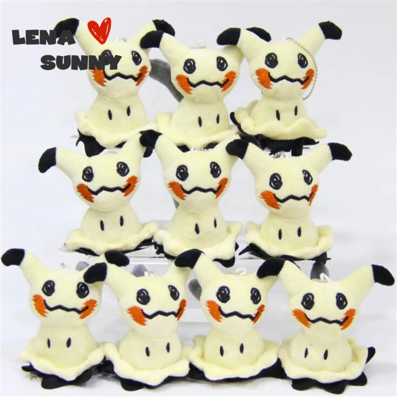 20 шт./лот 10 см аниме солнце и луна Mimikyu Пикачу Keychian плюшевые игрушки, маленький кулон Пикачу Mimikyu детский подарок