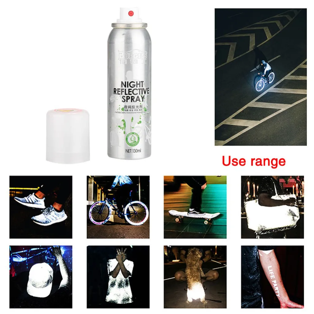 Лучшие продажи продуктов ночной светоотражающий спрей краска отражающий знак безопасности анти авария езда на велосипеде поддержка дропшиппинг