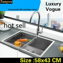 Мойка для квартиры, овощи высокой емкости, мини кухня, ручная раковина одинарная мойка 304 нержавеющая сталь 580x430 мм