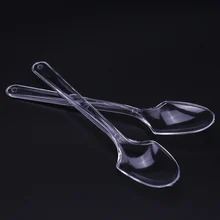 100 шт прозрачные одноразовые ложки портативная пластиковая одноразовая ложка кухонная посуда