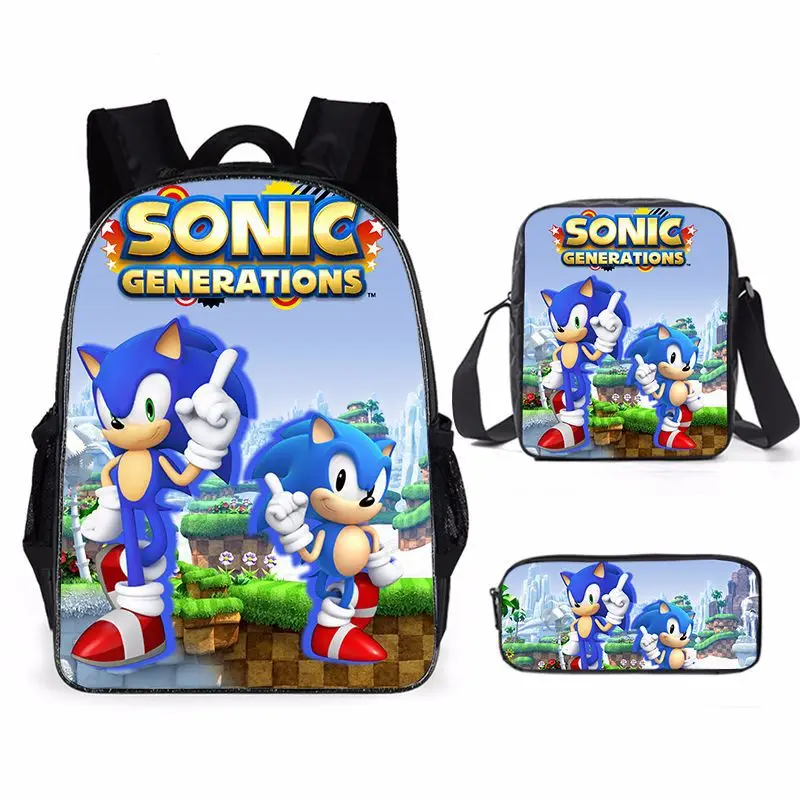 Мультфильм SONIC зубная щётка гоночный рюкзак с принтом школьная сумка комплект