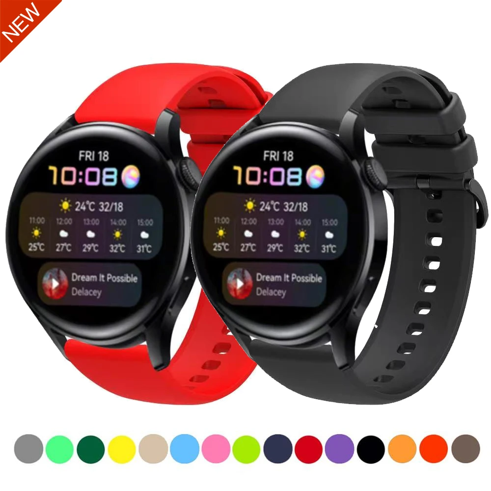 

22mm Silicone Strap for Huawei watch 3 46mm Samsung Galaxy watch 3 45mm Amazfit GTR 47mm Huawei watch GT2 46mm Replacement strap