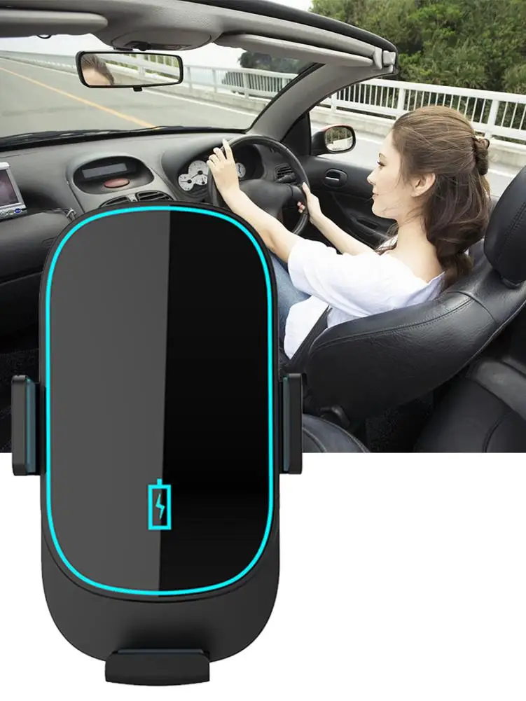 

V03 15W Car Wireless Charger Automatic Induction Universal Car Phone Holder Wireless Charging Phone Holder Charging Cable