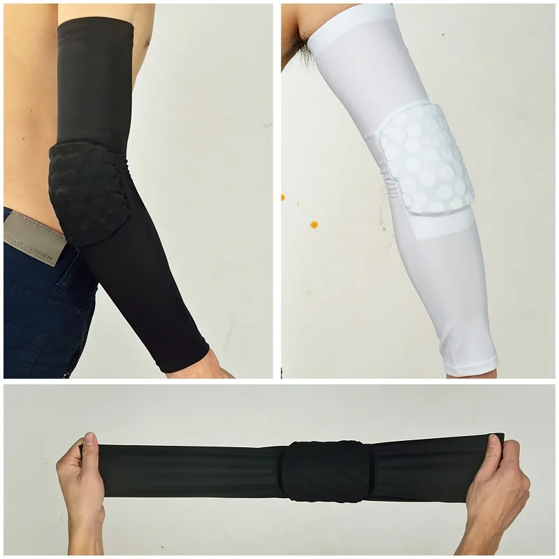 

Basketball Sports Elbow Guard Men's Honeycomb-type Arm Protector Thick Bracer Arm Lengthen Barcer Breathable Elasticity Protecti