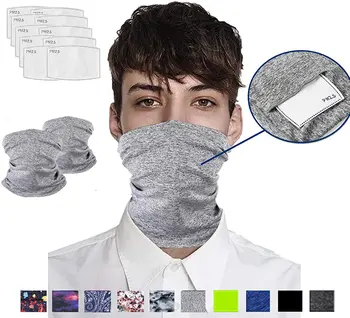 

Scarf Bandanas Neck Gaiter with Safety Filters- Multi-purpose Face Cover For Outdoors Motorcycle 2PC + 10 Filters
