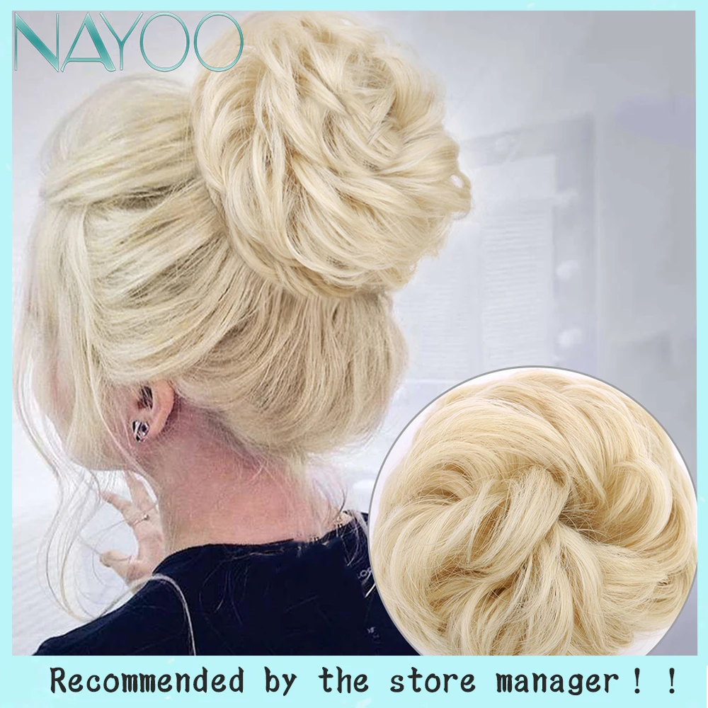 

Nayoo Messy hair Bun scrunchy Synthetic Hair Hairpieces Chignon donut Curly Elegant Hair Extensions For Women and Kids Wedding