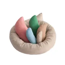 6 PCS/Set Baby Photo Shoot Wheat Donut Posing Props Baby Pillows Ring Newborn Photography Props Basket Filler Fotografia