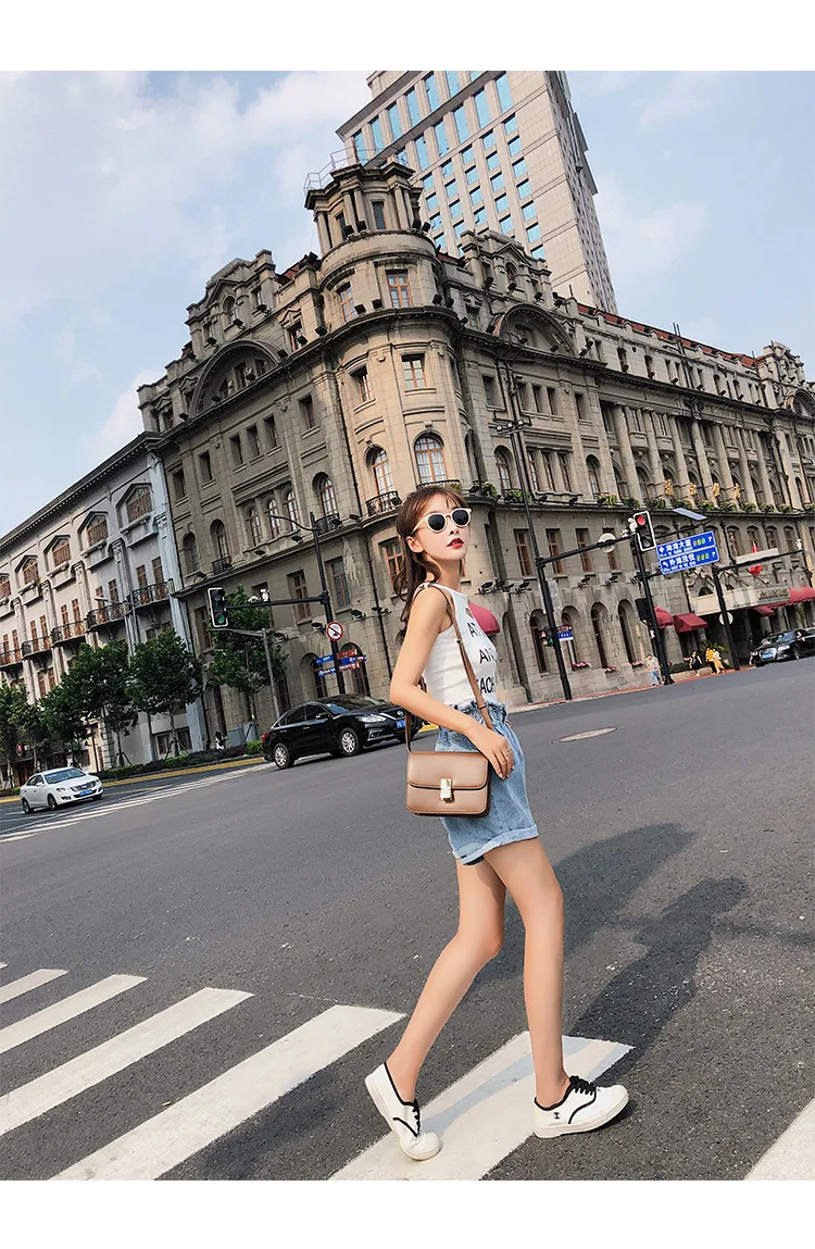 Customizable [dowisi] Denim Shorts Korean-style High-waisted Loose-Fit Versatile Crimping Loose Pants F5106