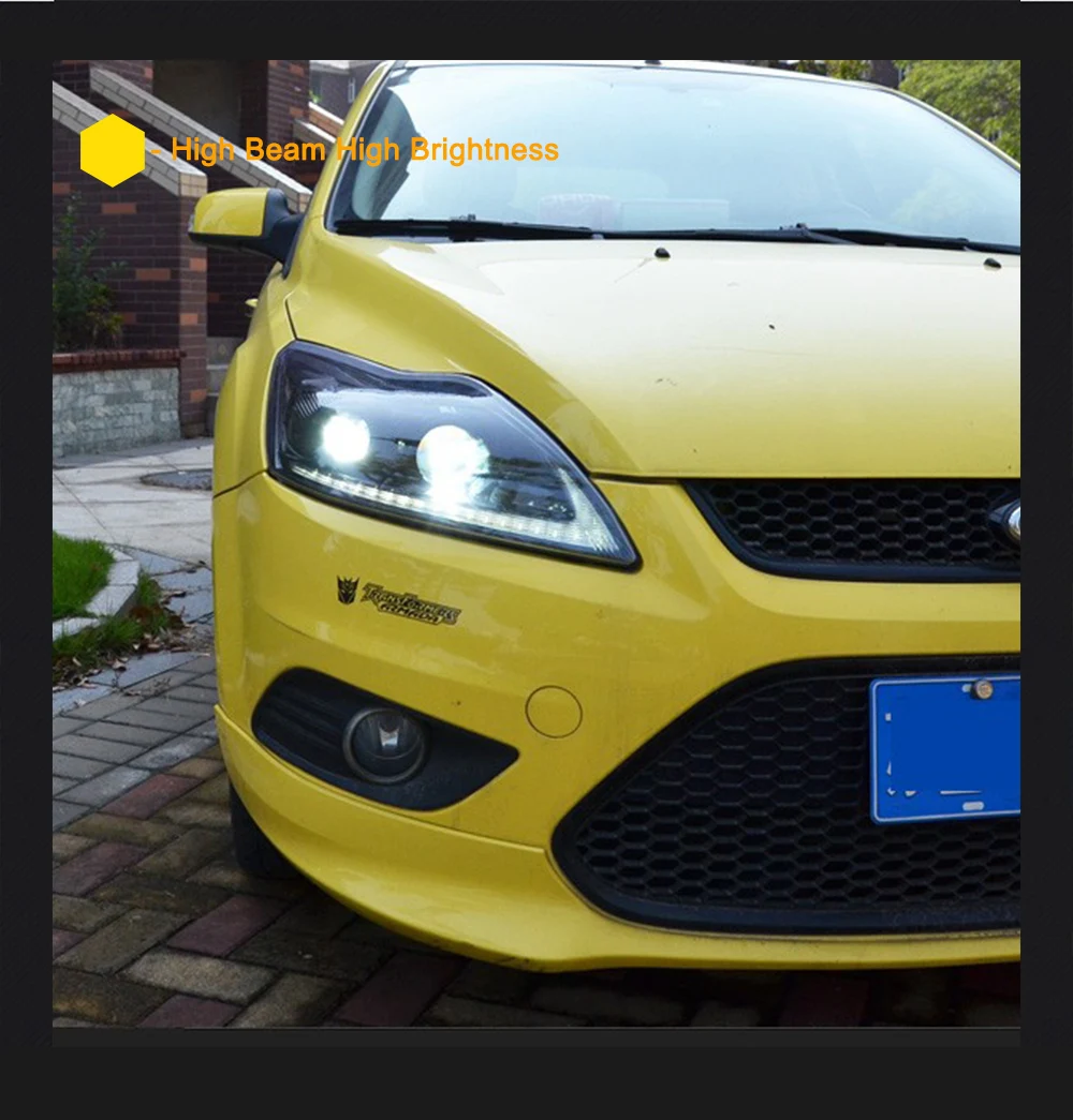 Пара для фокусировки светодиодный фары 2009-2013 Фокус HID фары биксеноновые фары противотуманные дневные ходовые огни динамический поворот