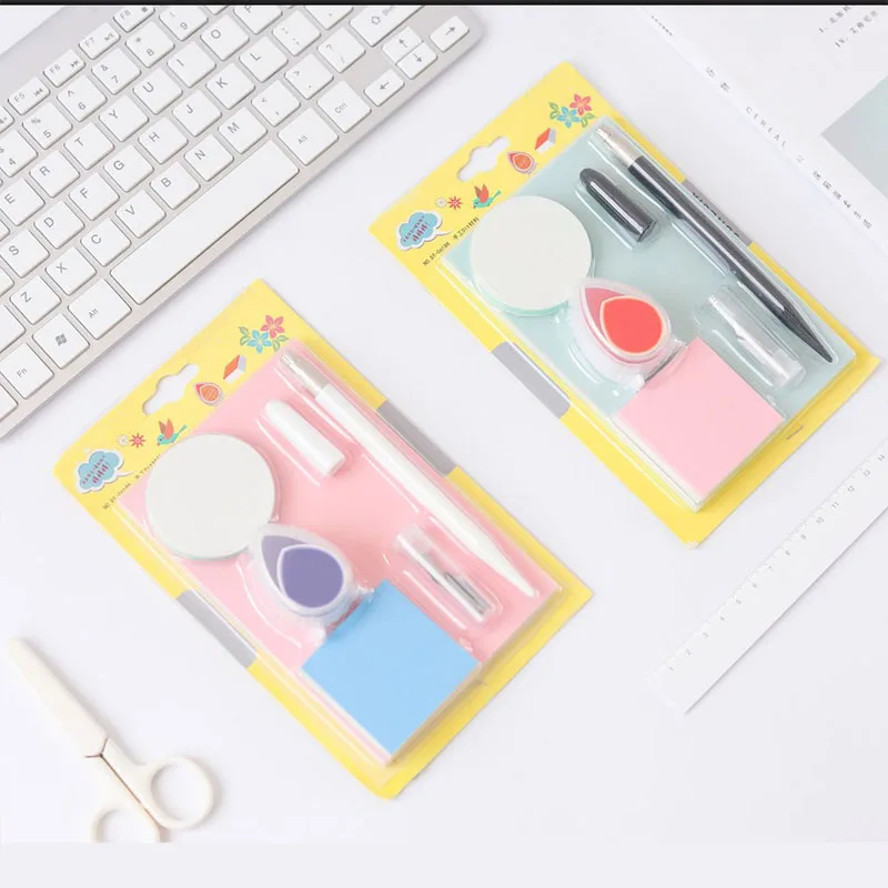 Hand Accessories Handmade 1 Set Carving Tools Craft Knife Ink Pad Rubber Brick DIY Rubber Stamp Portable