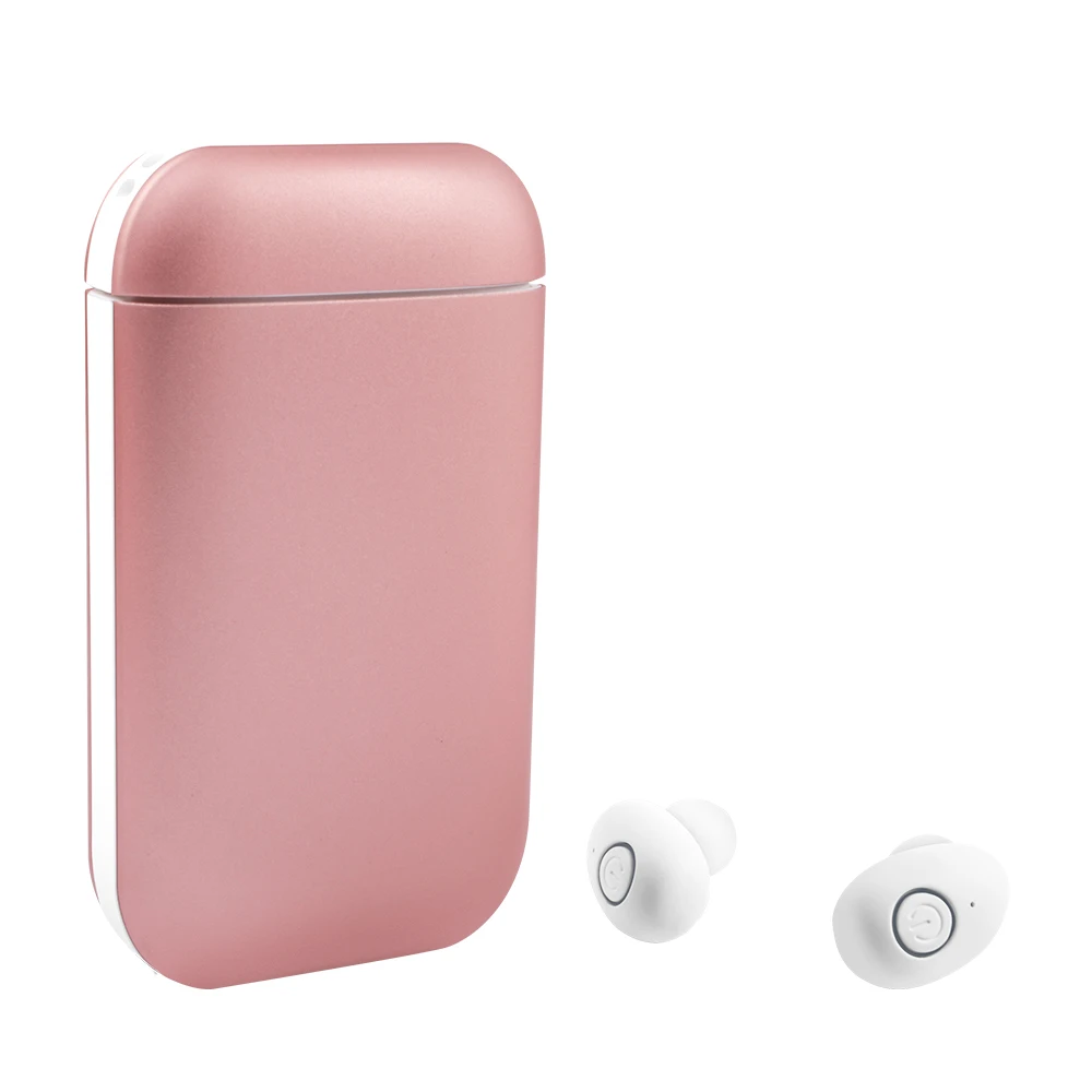 Розовый TWS B5 Мини Bluetooth наушники беспроводные наушники стерео 2600 мАч power Bank IPX5 водонепроницаемые с громкой связью для смартфона - Цвет: Розовый
