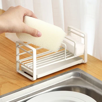 

Creative Metal Sponge Storage Rack Detachable Drain Plate Anti-Slip Sundries Soap Holder Kitchen Organizer Tools