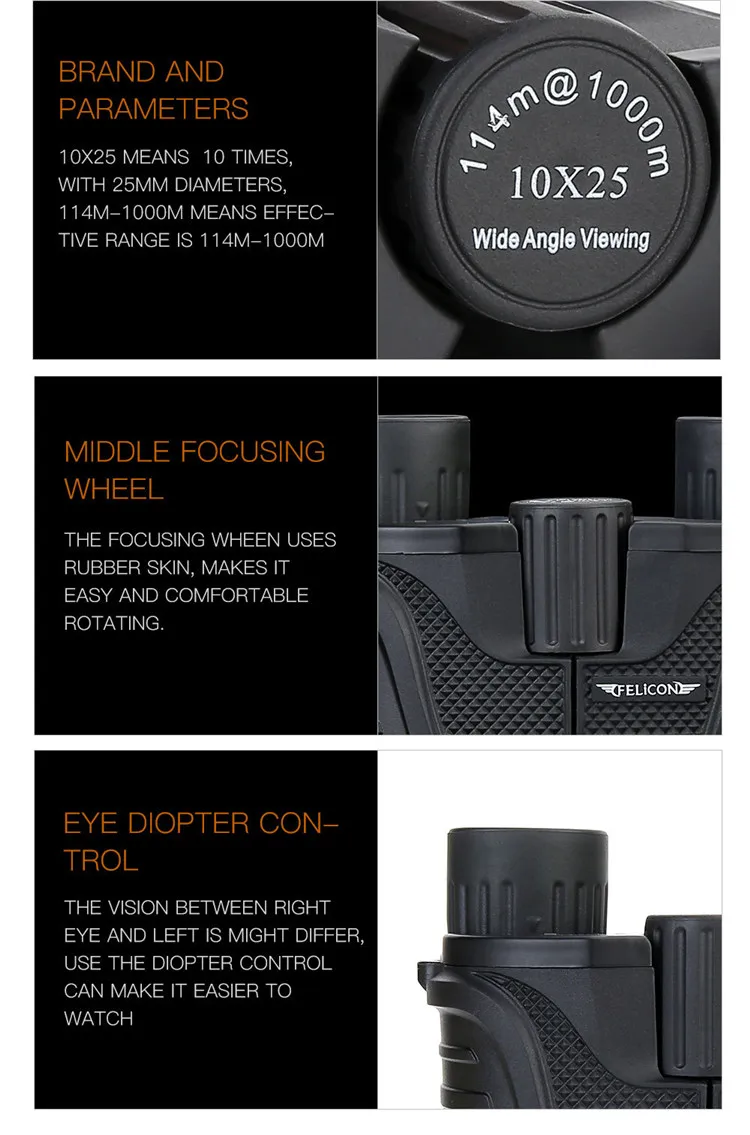 Binoculars10X25 карманный мини открытый охотничий астрономический неинфракрасный телескоп ночного видения